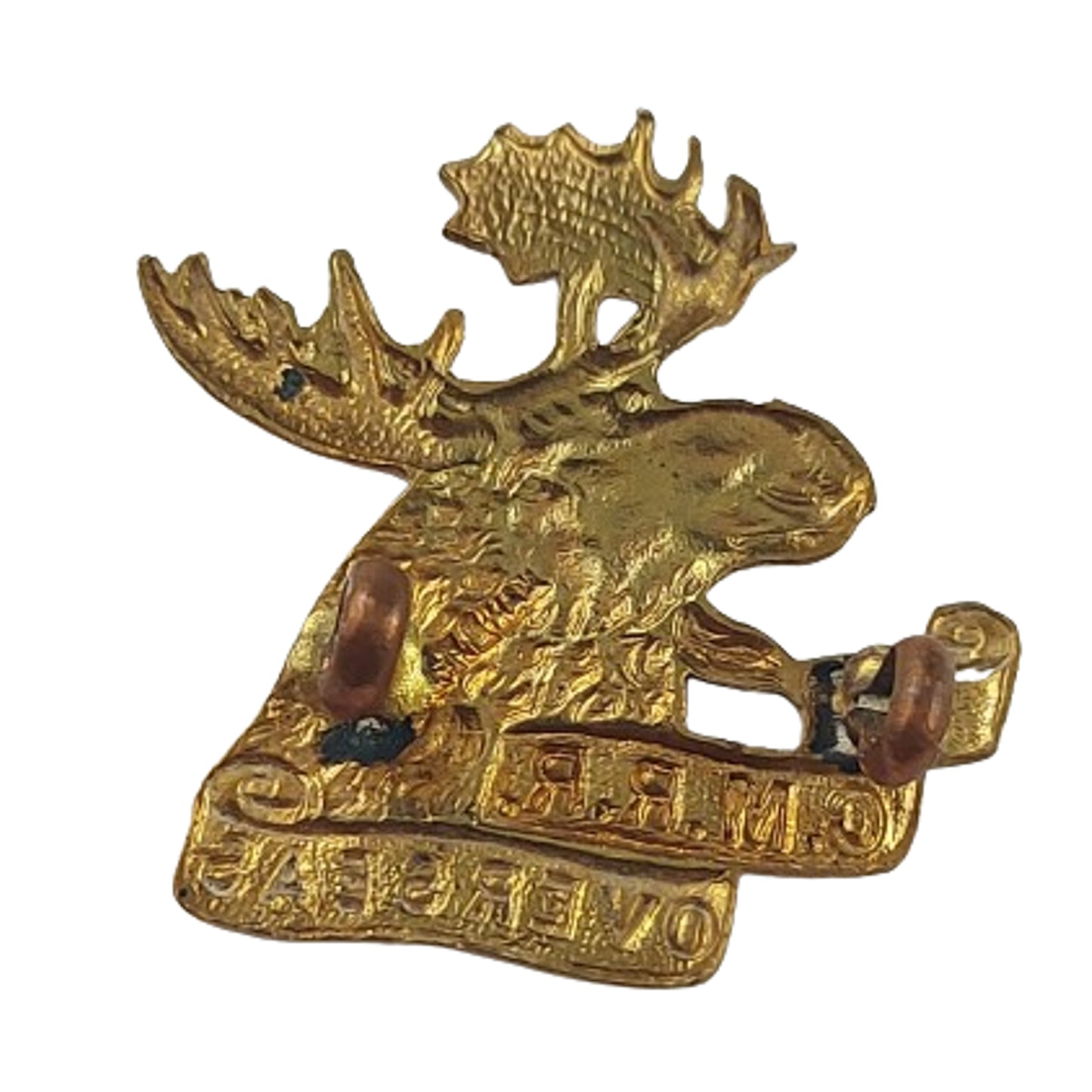 WW1 Canadian 4th CMR Canadian Mounted Rifles Collar Badge