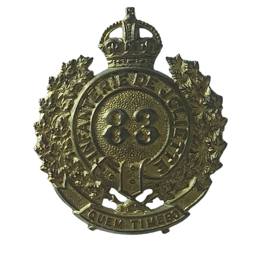 Pre-WW2 Canadian 83 Infantrie De Joliette Cap Badge