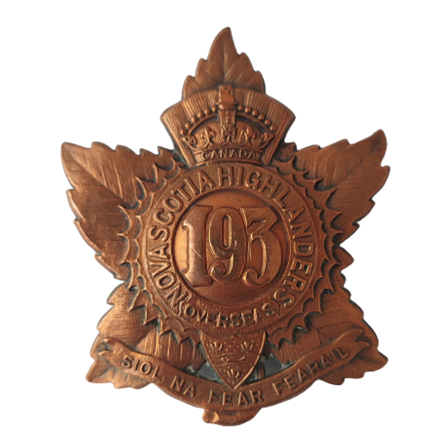 WW1 Canadian 193rd Battalion Nova Scotia Highlanders Cap Badge -Cape Breton Highlanders