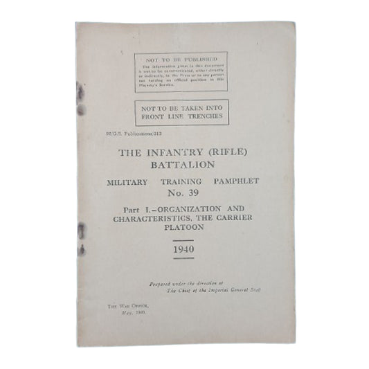 WW2 Canadian Training Manual The Infantry Rifle Battalion