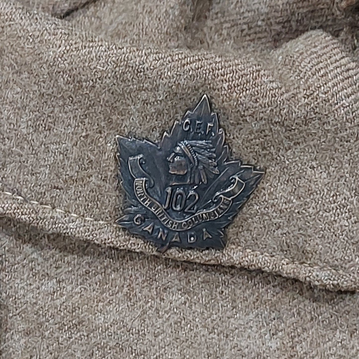 Named WW1 Canadian CEF Tunic 102nd Battalion North British Columbians