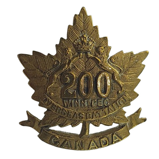 WW1 Canadian 200th Battalion Collar Badge -Winnipeg Manitoba -Birks 1916