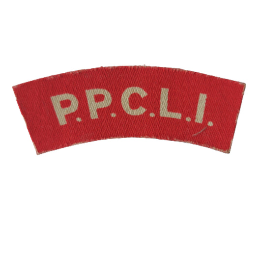 WW2 Canadian PPCLI Printed Canvas Shoulder Title