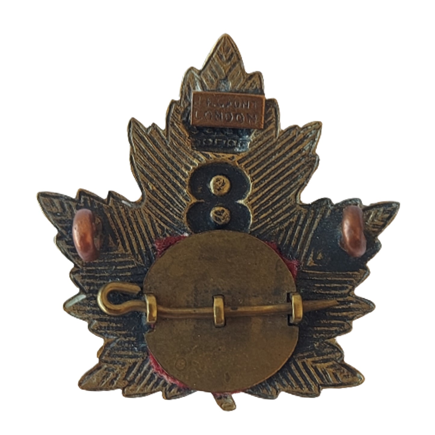 WW1 Canadian 8th Railway Troops Cap Badge -Gaunt London