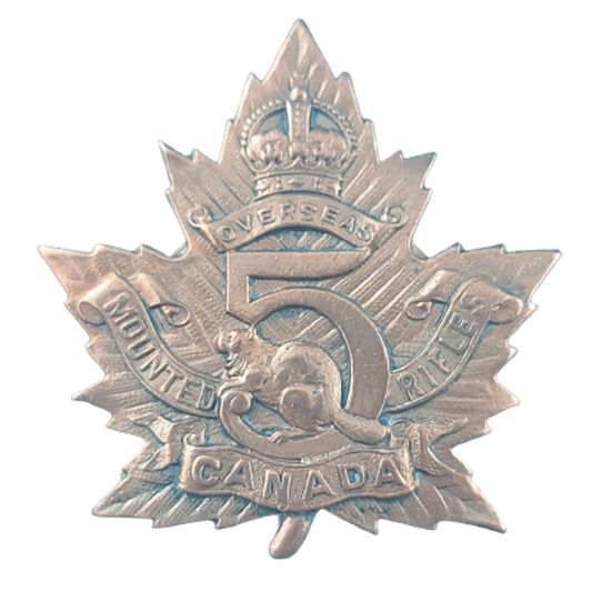 WW1 Canadian 5th Mounted Rifles Cap Badge