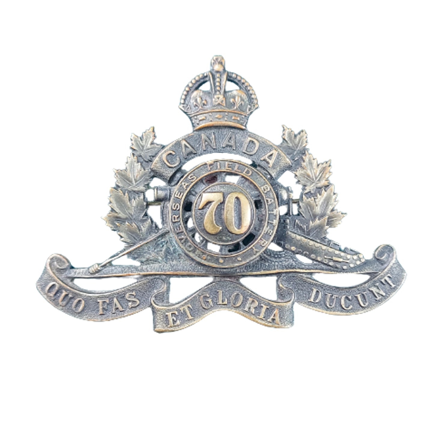 WW1 Canadian 70th Overseas Field Battery Cap Badge