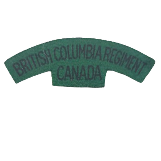 WW2 Canadian British Columbia Regiment Canada Printed Canvas Shoulder Title