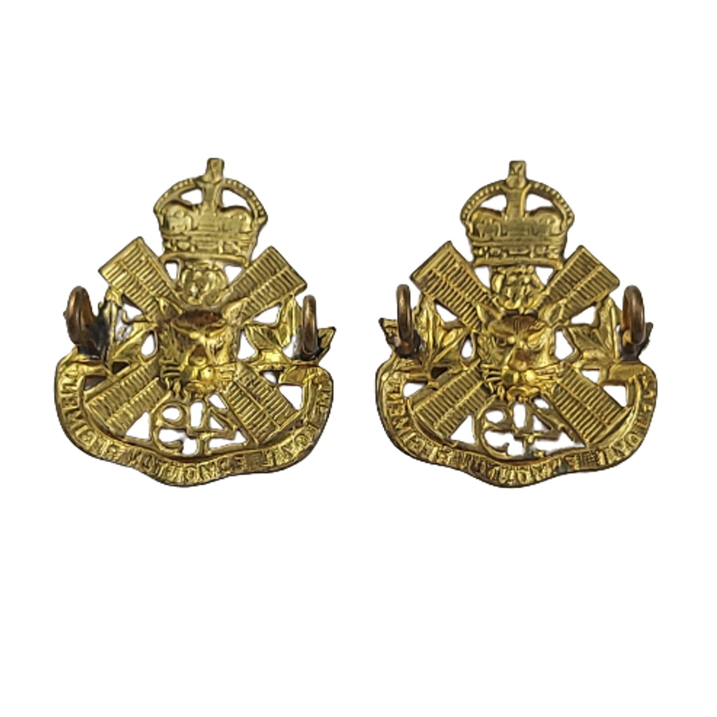 WW2 Canadian 49th Loyal Edmonton Regiment Collar Badge Pair