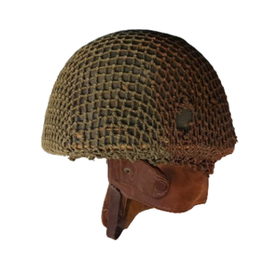 WW2 Canadian British Dispatch Riders Fiber Helmet With Camo Net