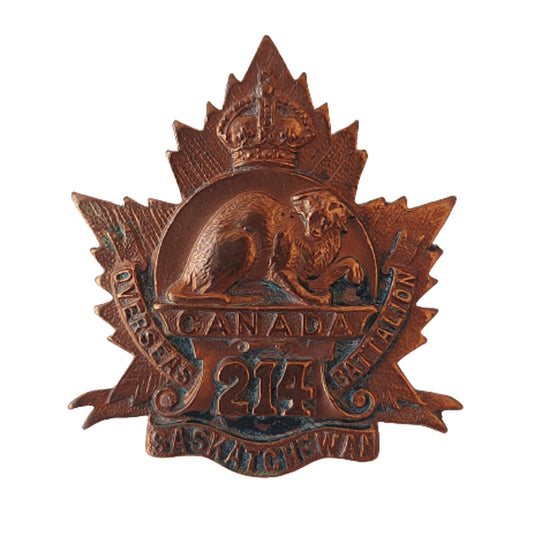 WW1 Canadian 214th Battalion Collar Badge -Wadena Saskatchewan -Dingwall