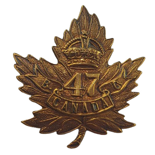 WW1 Canadian 47th Battalion Cap Badge -British Columbia