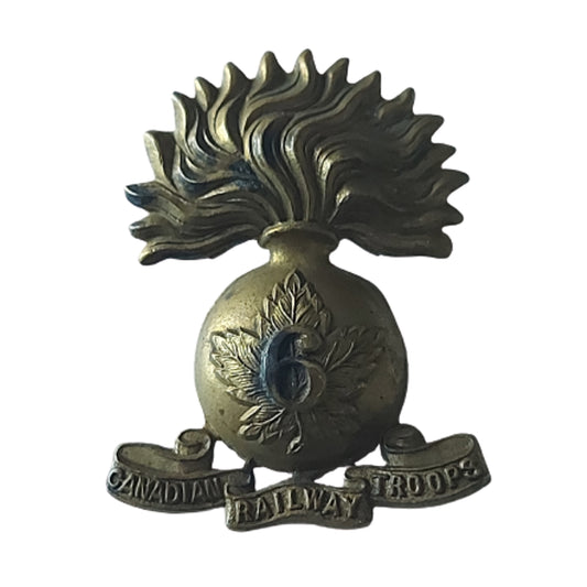 WW1 CEF 6th Canadian Railway Troops Collar Badge