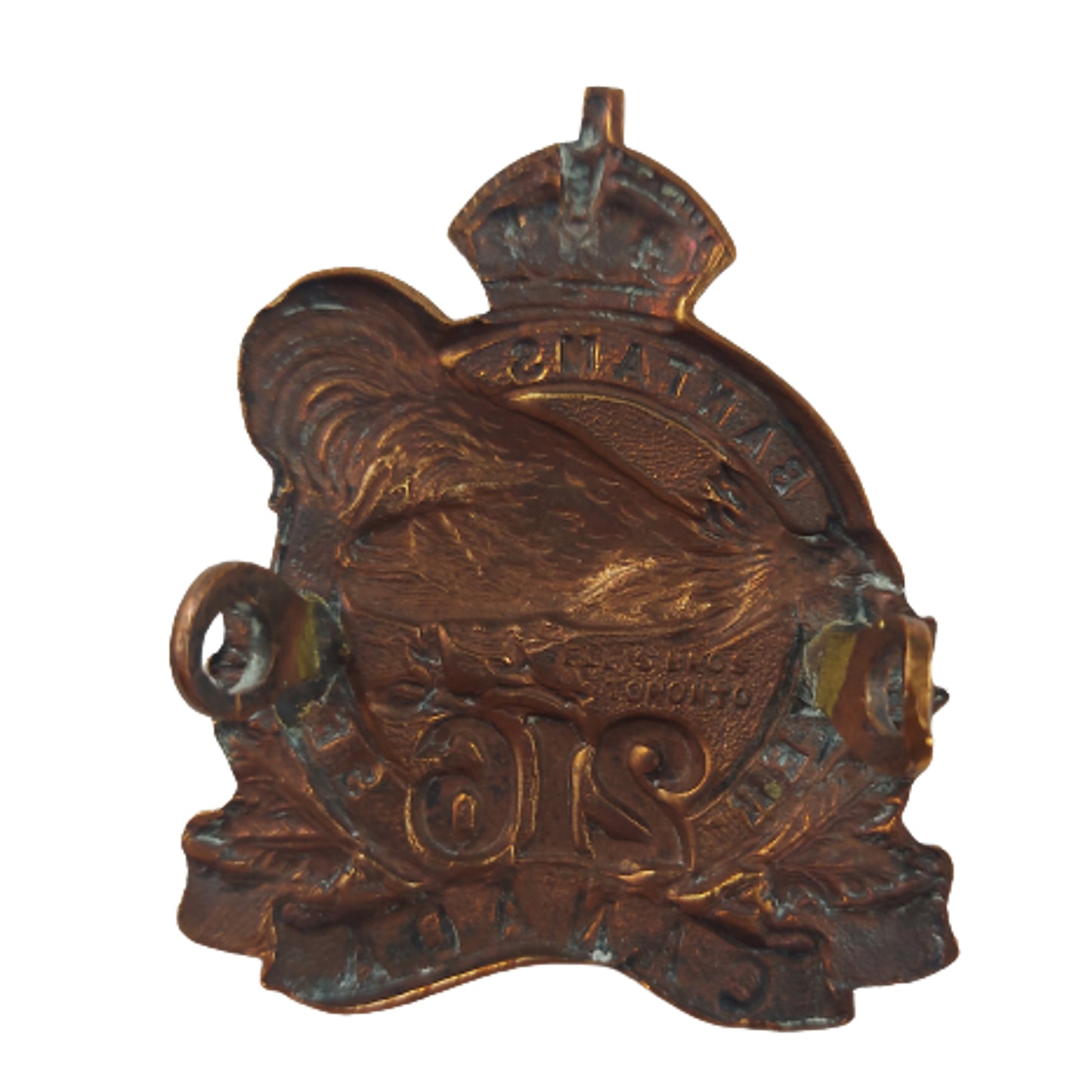 WW1 Canadian 216th Battalion Cap Badge -Toronto Bantams -Ellis Bros.