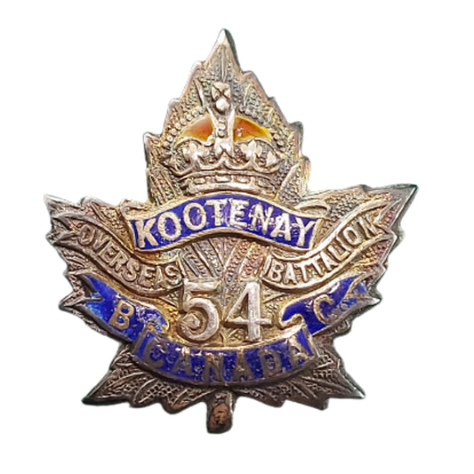 WW1 Canadian 54th Battalion Sweetheart Badge - Kootenay, B.C.