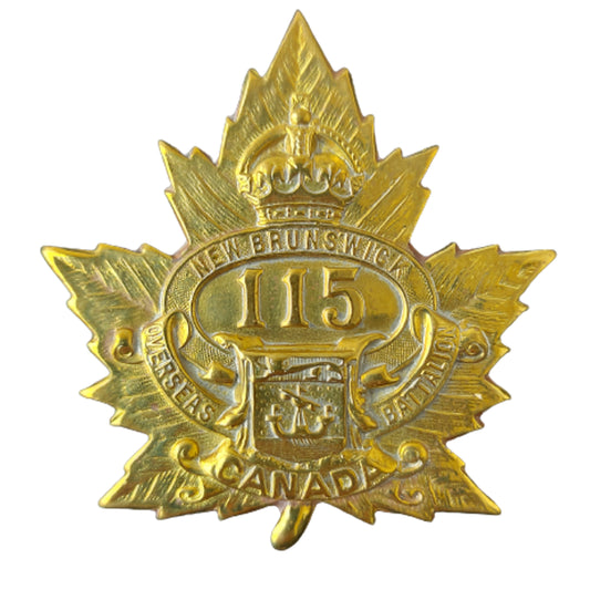 WW1 Canadian 115th Battalion Cap Badge -St. John, New Brunswick