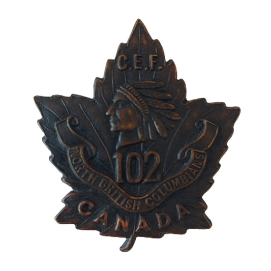 WW1 Canadian 102nd Battalion Collar Badge -Victoria B.C.