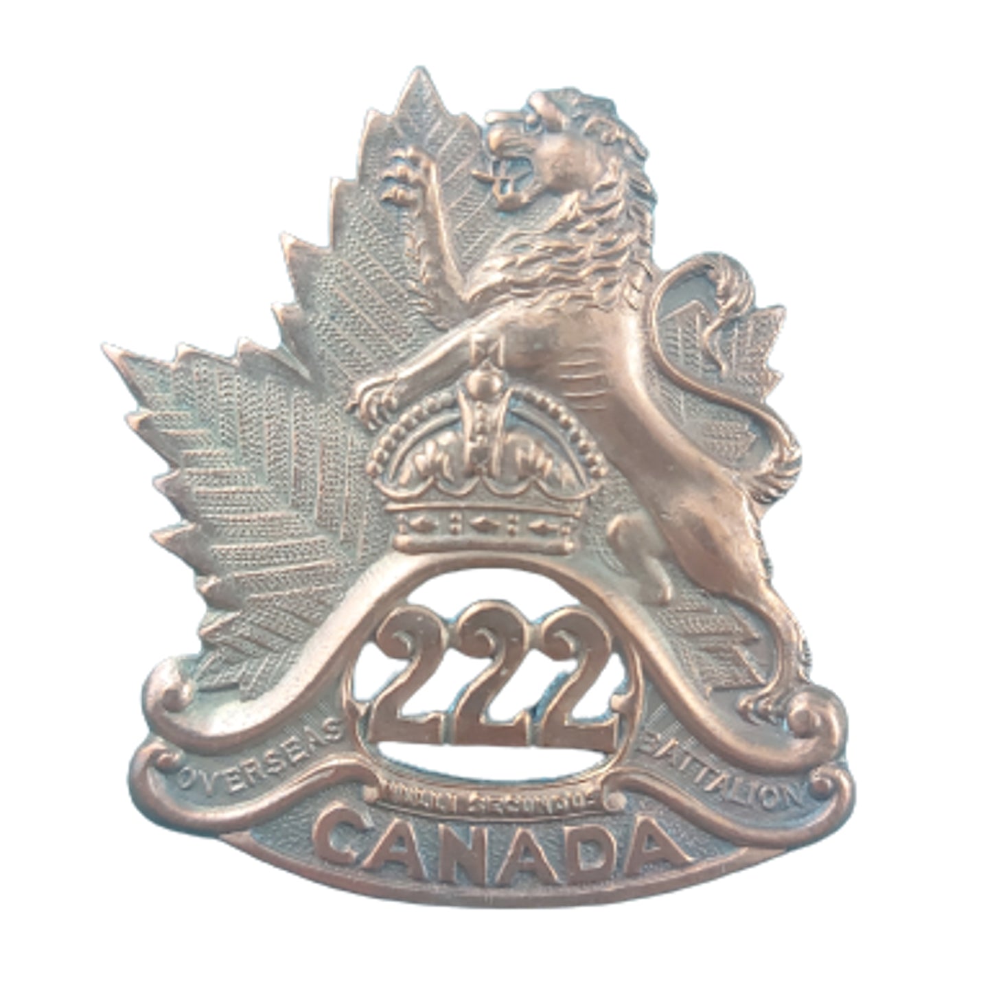 WW1 Canadian CEF 222nd Battalion Winnipeg Manitoba Cap Badge