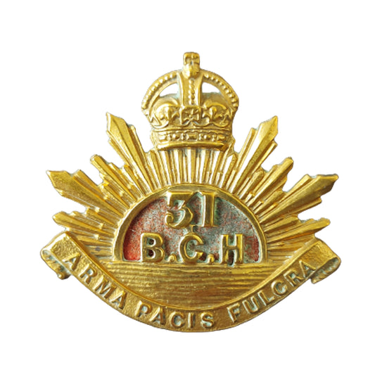 Pre-WW1 Canadian 5th British Columbia Light Horse Officer's Collar Badge -J.R. Gaunt Montreal