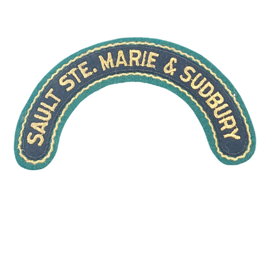 WW2 Canadian Sault Ste Marie & Sudbury Cloth Shoulder Title