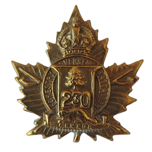 WW1 Canadian 230th Battalion Collar Badge -Foresters