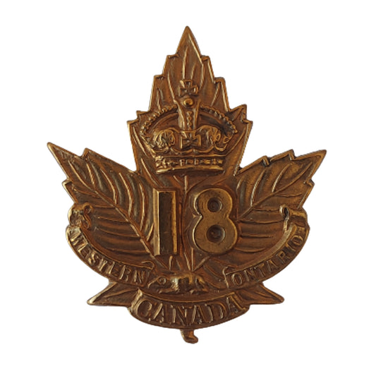 WW1 Canadian 18th Battalion Collar Badge -London Ontario