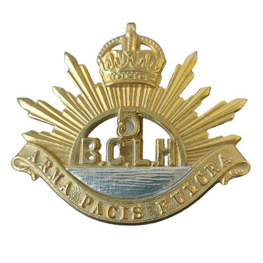 Pre-WW1 Canadian Militia 5th British Columbia Light Horse Cap Badge