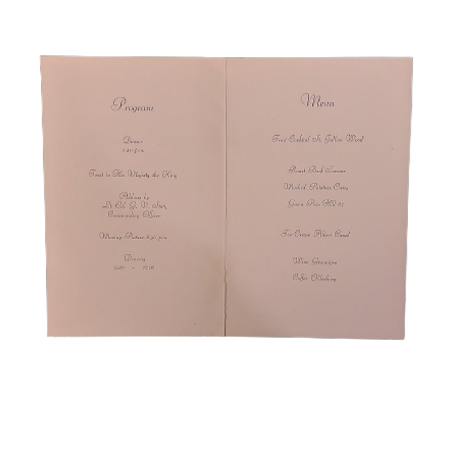 1949 The Calgary Highlanders Regimental Dinner Menu