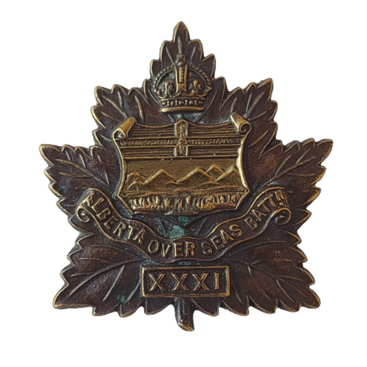 WW1 Canadian 31st Battalion Officer's Cap Badge -Medicine Hat Alberta