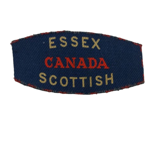 WW2 Canadian Essex Scottish Printed Canvas Shoulder Title