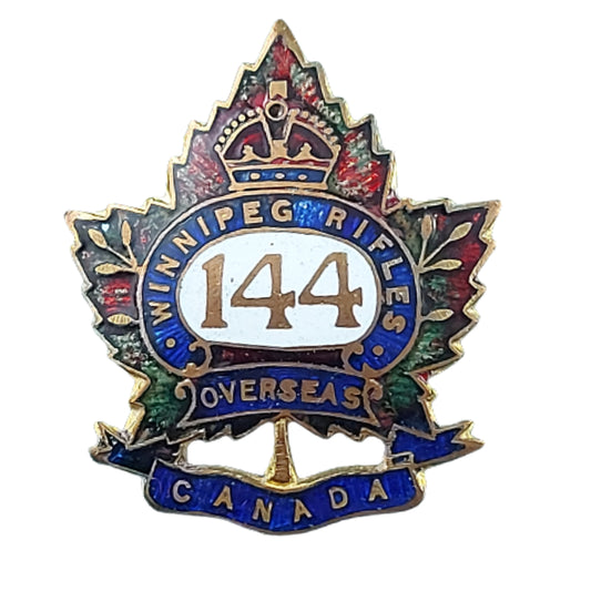 WW1 Canadian 144th Battalion Sweetheart Pin -Winnipeg Manitoba