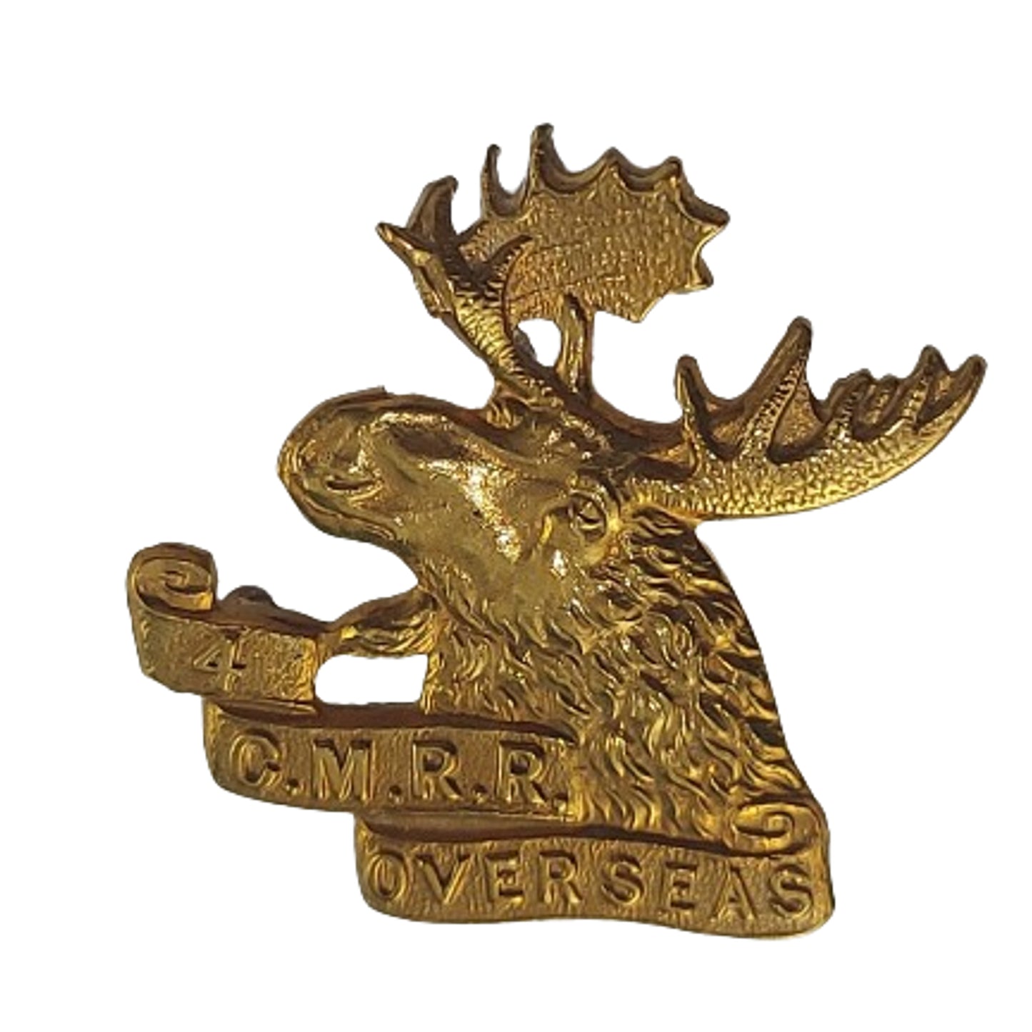 WW1 Canadian 4th CMR Canadian Mounted Rifles Collar Badge