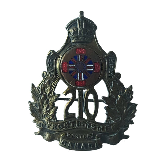 WW1 Canadian 210th Battalion (Frontiersmen) Enamel Cap Badge