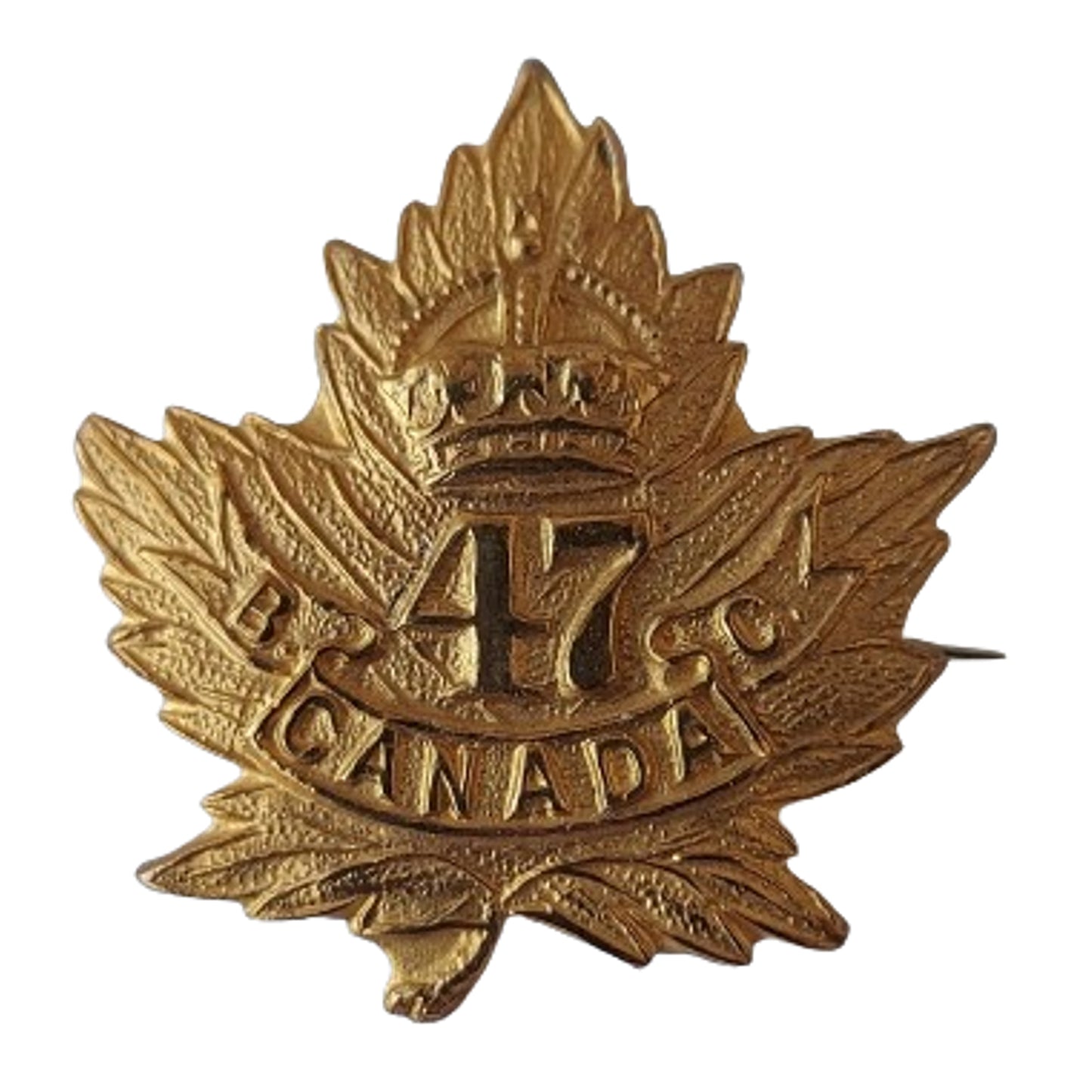 WW1 Canadian 47th Battalion Officer's Collar Badge -New Westminster, British Columbia