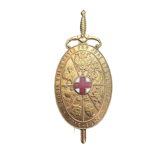 WW1 French Red Cross Wound Badge Lapel Pin 1914-1915