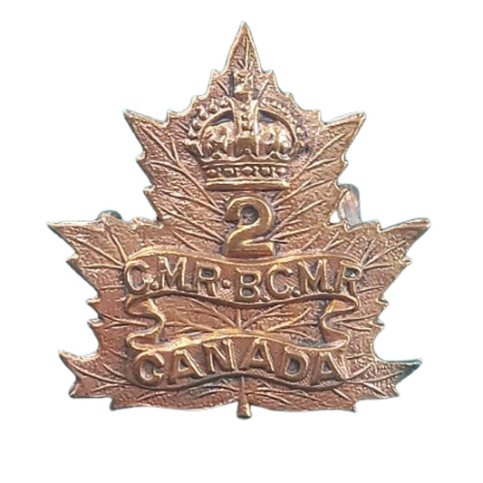 WW1 Canadian 2nd CMR Canadian Mounted Rifles Collar Badge