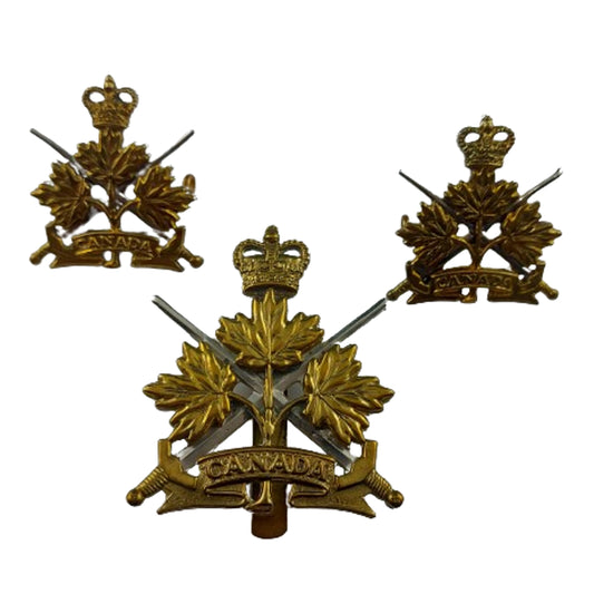 QEII Canadian Army General List Cap And Collar Badge Set