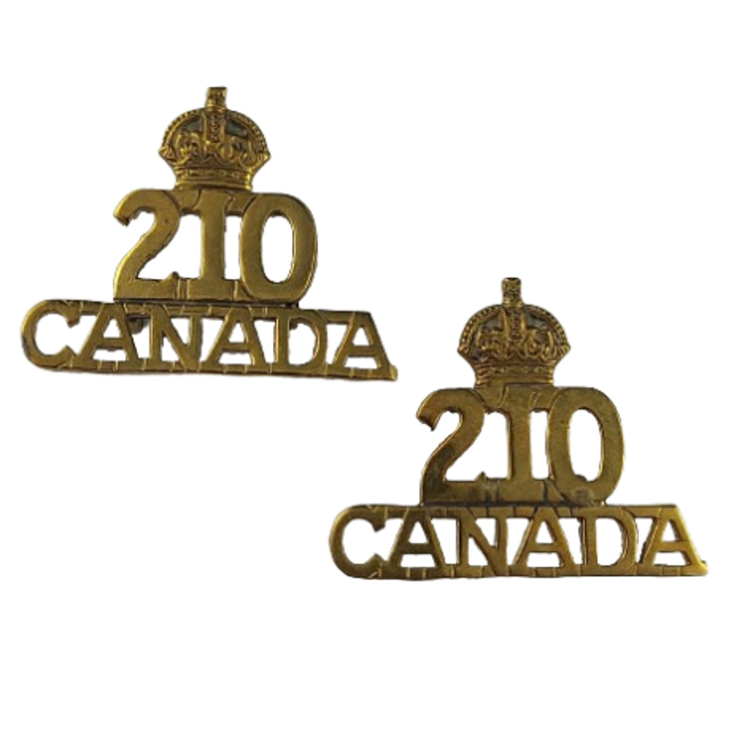 WW1 Canadian 210th Battalion Shoulder Title Pair -Frontiersmen