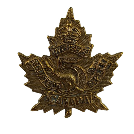 WW1 Canadian 5th Mounted Rifles Collar Badge