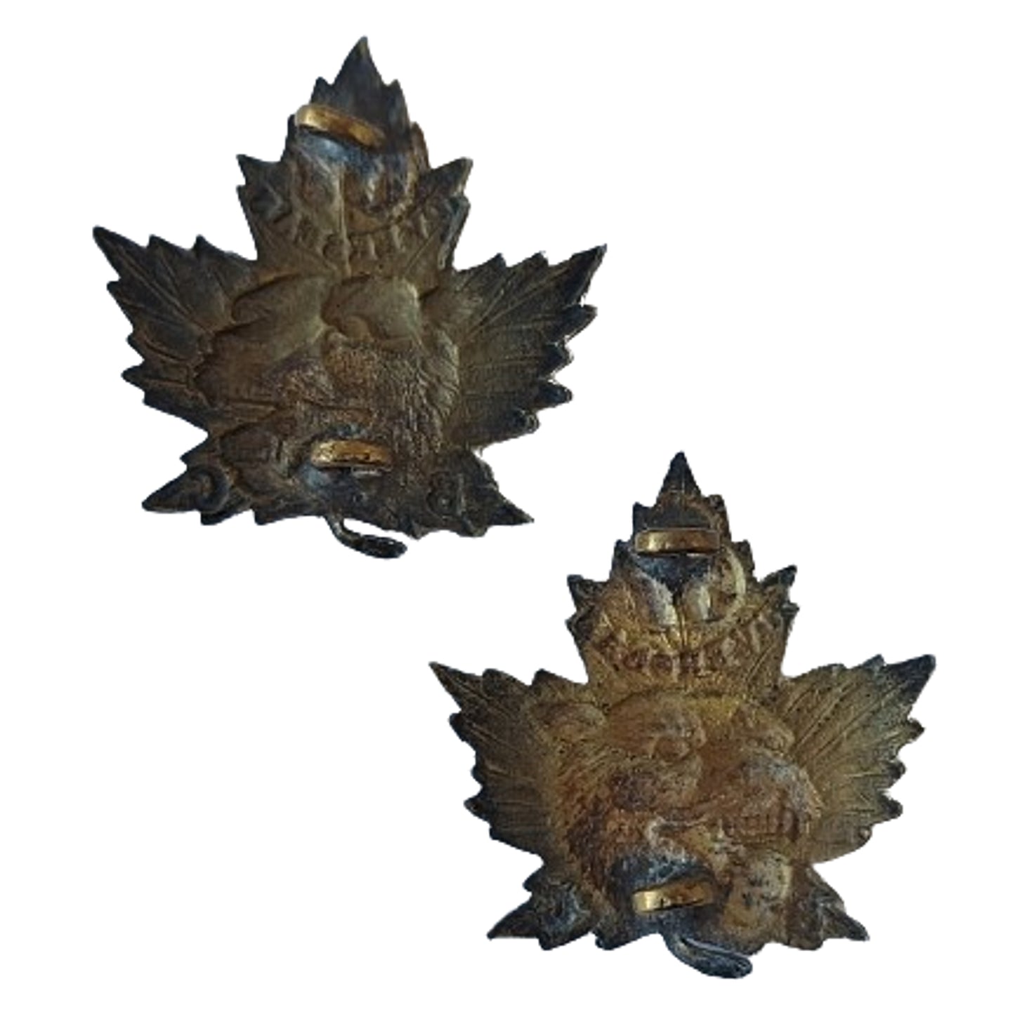 WW1 Canadian 67th Battalion Collar Badge Pair -B.C. Highlanders