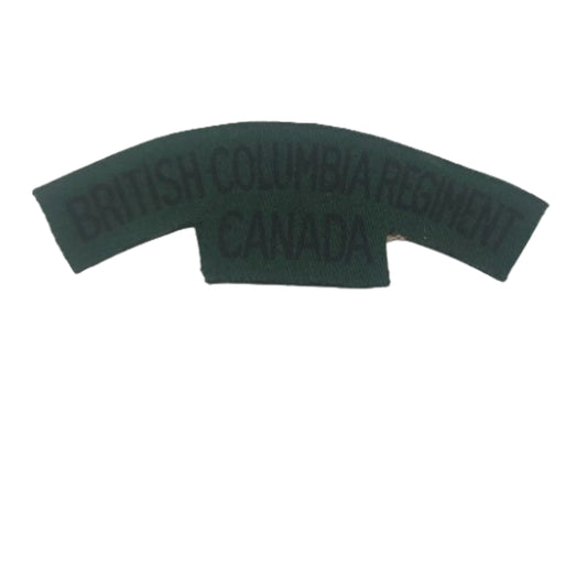WW2 Canadian British Columbia Regiment Printed Canvas Shoulder Title