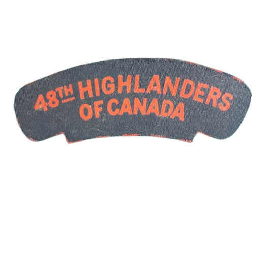 WW2 Canadian 48th Highlanders Of Canada Printed Canvas Shoulder Title