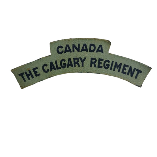 WW2 Canadian The Calgary Regiment Printed Canvas Shoulder title