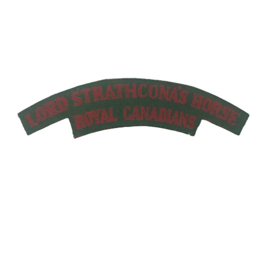 WW2 Canadian Lord Strathcona's Horse Royal Canadians Printed Canvas Shoulder Title
