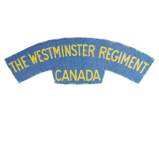 WW2 Canadian The Westminster Regiment Canada Printed Canvas Shoulder Title
