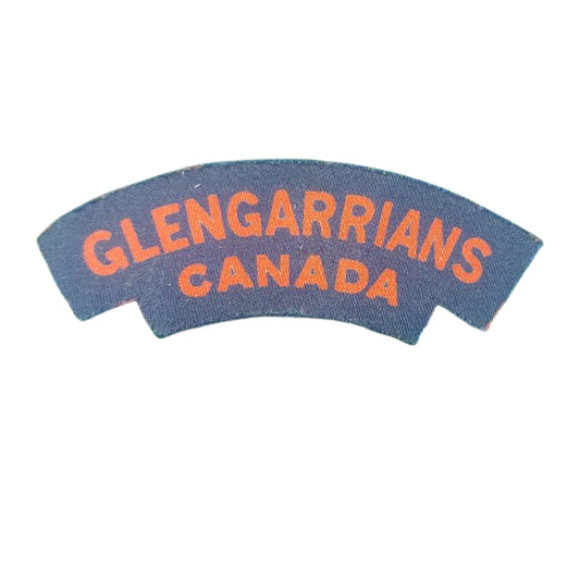 WW2 Canadian Glengarrians Canada Printed Canvas Shoulder Title