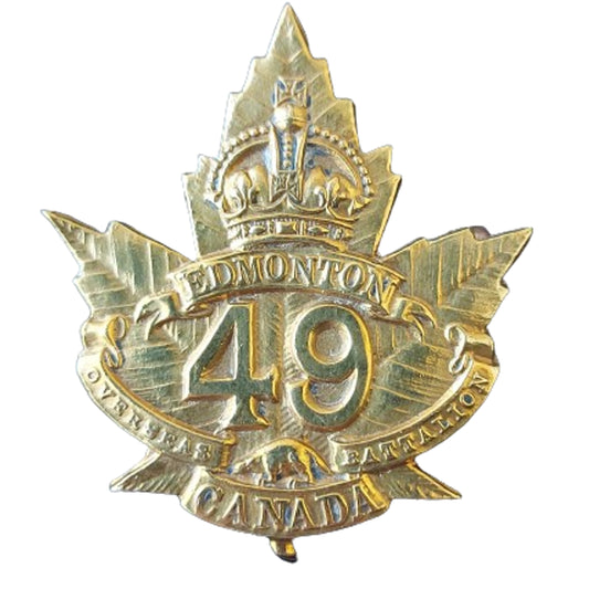 WW1 Canadian 49th Battalion Cap Badge -Edmonton Alberta