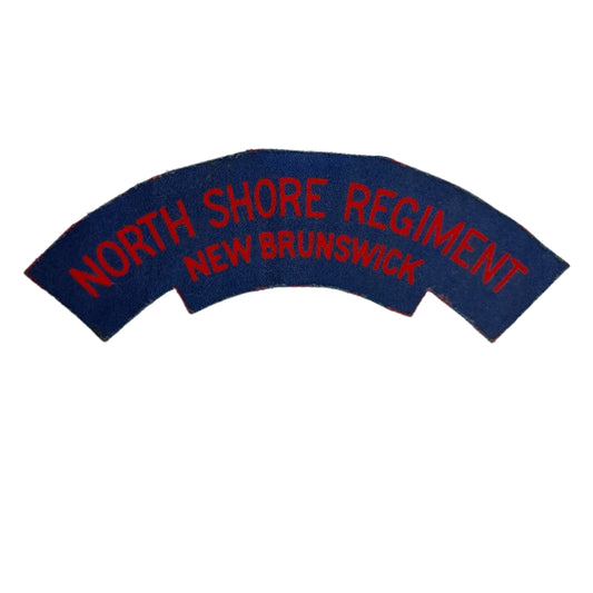 WW2 Canadian North Shore Regiment New Brunswick Printed Canvas Shoulder Title