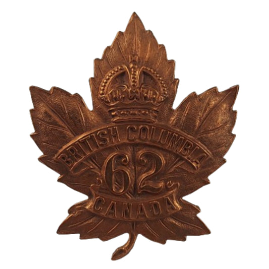 WW1 Canadian 62nd Battalion Cap Badge -Vancouver B.C.