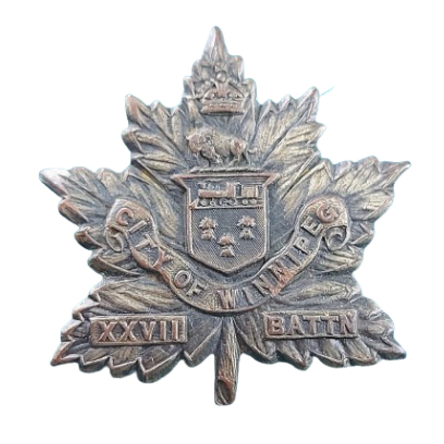 WW1 Canadian 27th Battalion Cap Badge -City Of Winnipeg