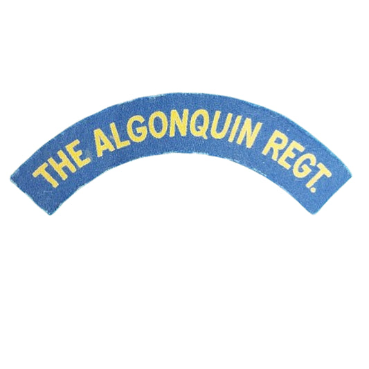 WW2 Canadian The Algonquin Regiment Printed Canvas Shoulder Title